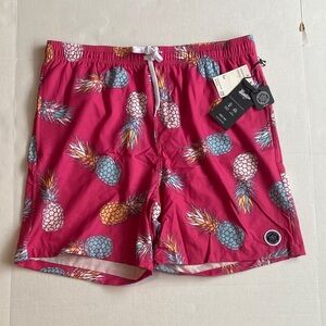 Pineapple Print Swim Shorts - Red